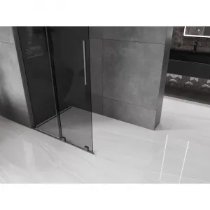 MEXEN/S - Velar L Sprchová zástena posuvná Walk-in 90 x 200, grafit 8 mm, grafit metal 871-090-003-43-95