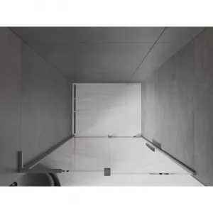 MEXEN/S - Velar L posuvné sprchové dvere 100, transparent, grafit kartáčovaná 871-100-003-01-66