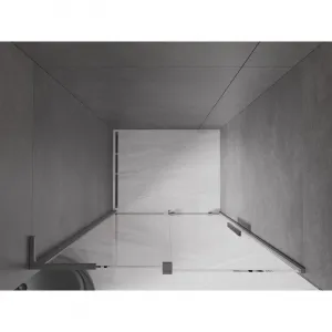 MEXEN/S - Velar L posuvné sprchové dvere 100, transparent, grafit metal 871-100-003-01-95