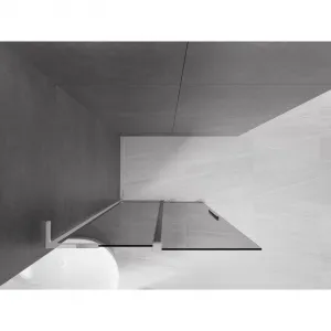 MEXEN/S - Velar L Sprchová zástena posuvná Walk-in 90 x 200, grafit 8 mm, chróm 871-090-003-43-01