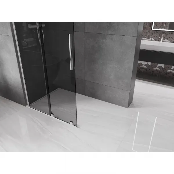 MEXEN/S - Velar L Sprchová zástena posuvná Walk-in 90 x 200, grafit 8 mm, chróm 871-090-003-43-01