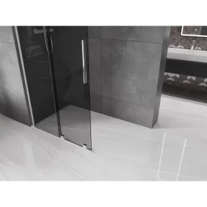 MEXEN/S - Velar L Sprchová zástena posuvná Walk-in 90 x 200, grafit 8 mm, chróm 871-090-003-43-01