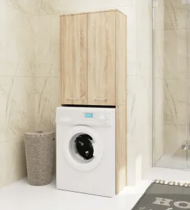 Ak furniture Koupelnová skříňka nad pračku Fin 2D dub sonoma