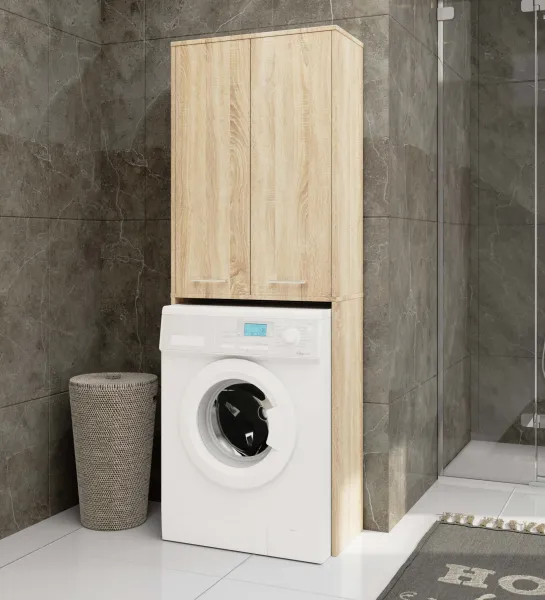 Ak furniture Koupelnová skříňka nad pračku Fin 2D dub sonoma