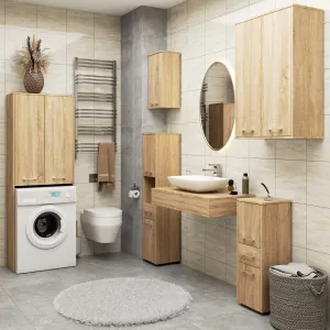 Ak furniture Koupelnová skříňka nad pračku Fin 2D dub sonoma
