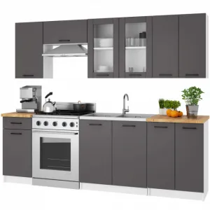 Ak furniture Závěsná kuchyňská skříňka OLIVIE W 80x72 cm matná bílá/matná grafitově šedá