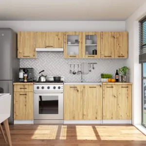 Ak furniture Závěsná kuchyňská skříňka OLIVIE W 80x58 cm matná bílá/dub artisan