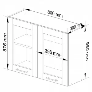 Ak furniture Závěsná kuchyňská skříňka OLIVIE W 80x58 cm matná bílá