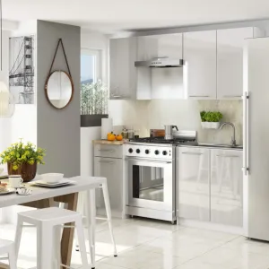 Ak furniture Závěsná kuchyňská skříňka Olivie W 50 cm bílá/metalický lesk
