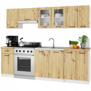 Ak furniture Závěsná kuchyňská skříňka OLIVIE W 80x58 cm matná bílá/dub artisan