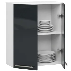Ak furniture Závěsná kuchyňská skříňka Olivie W 60 cm grafit/bílá