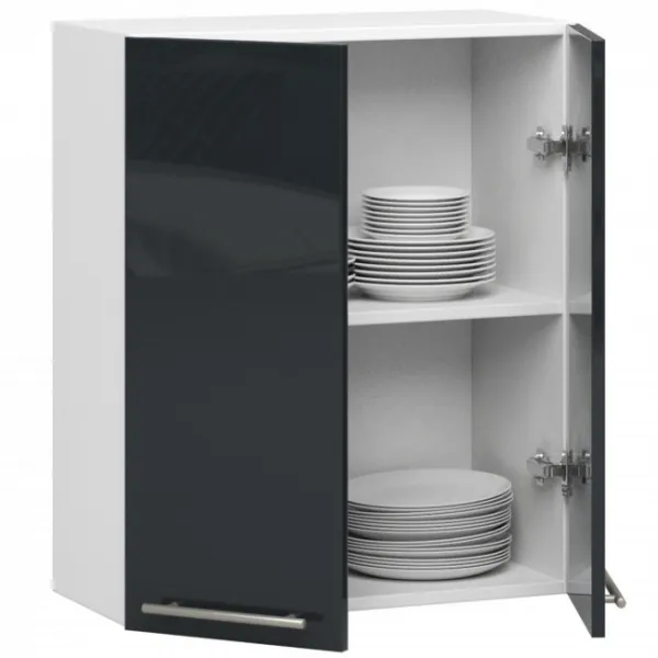Ak furniture Závěsná kuchyňská skříňka Olivie W 60 cm grafit/bílá