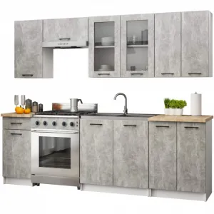 Ak furniture Závěsná kuchyňská skříňka OLIVIE W 80x72 cm matná bílá/beton