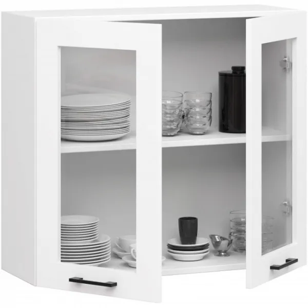 Ak furniture Závěsná kuchyňská skříňka OLIVIE W 80x72 cm matná bílá