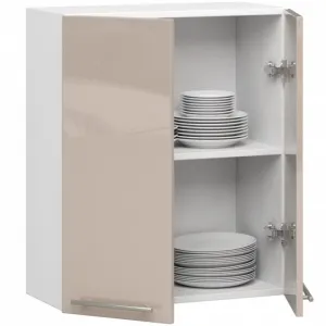 Ak furniture Závěsná kuchyňská skříňka Olivie W 60 cm bílá/cappuccino lesk
