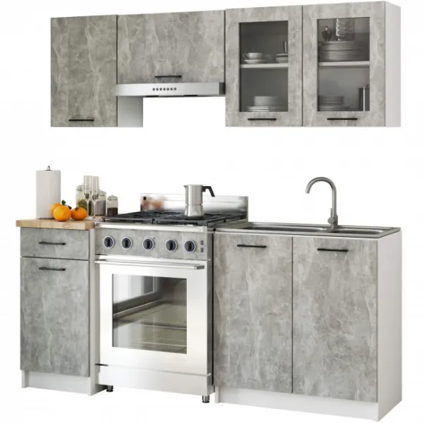 Ak furniture Závěsná kuchyňská skříňka OLIVIE W 80x58 cm matná bílá/beton