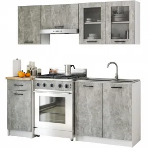 Ak furniture Závěsná kuchyňská skříňka OLIVIE W 80x58 cm matná bílá/beton