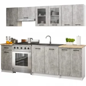 Ak furniture Závěsná kuchyňská skříňka OLIVIE W 80x58 cm matná bílá/beton