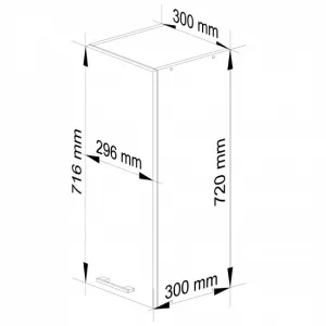 Ak furniture Závěsná kuchyňská skříňka Olivie W 30 cm bílo-červená