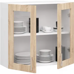 Ak furniture Kuchyňská závěsná skříňka ARTUS LIMA W80 H720 bílá/dub sonoma