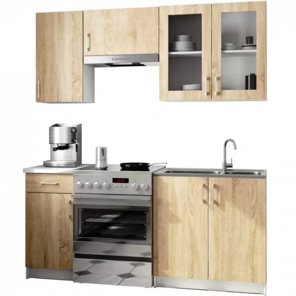 Ak furniture Kuchyňská závěsná skříňka ARTUS LIMA W80 H720 bílá/dub sonoma