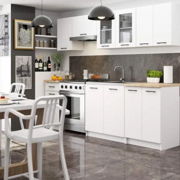 Ak furniture Závěsná kuchyňská skříňka OLIVIE W 80x58 cm matná bílá