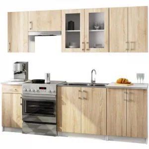 Ak furniture Kuchyňská závěsná skříňka ARTUS LIMA W80 H720 bílá/dub sonoma