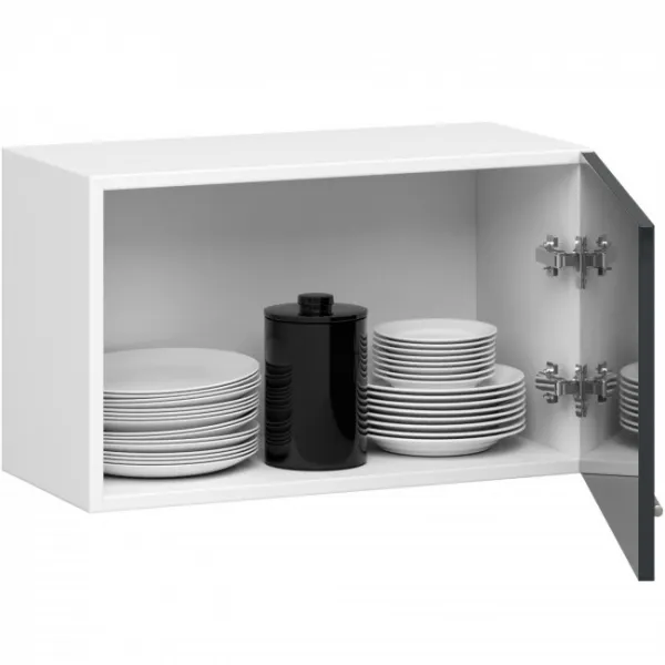 Ak furniture Závěsná kuchyňská skříňka Olivie W 60 cm bílá/grafit lesk