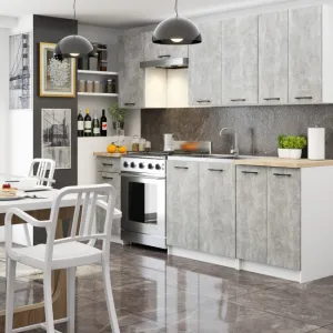 Ak furniture Závěsná kuchyňská skříňka OLIVIE 30x72 cm matná bílá/beton