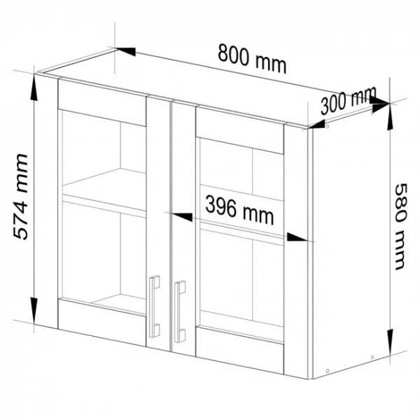 Ak furniture Kuchyňská závěsná skříňka ARTUS LIMA W80 H580 bílá/dub sonoma