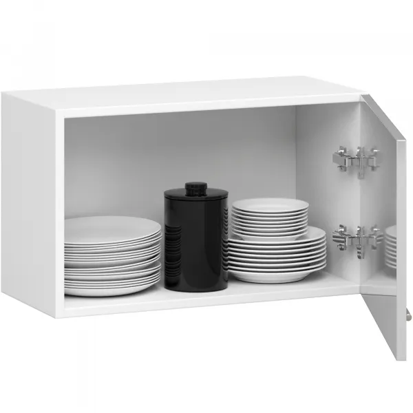 Ak furniture Závěsná kuchyňská skříňka Olivie W 60 cm bílá/metalický lesk