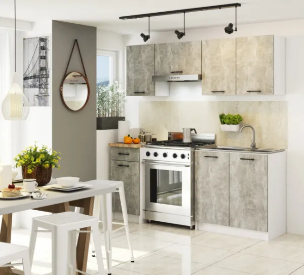 Ak furniture Kuchynská závesná skrinka Olivie W I 80 cm biela/betón
