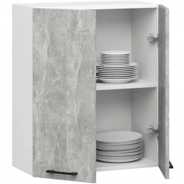 Ak furniture Závěsná kuchyňská skříňka OLIVIE 60x72 cm matná bílá/beton