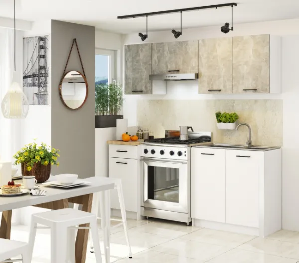 Ak furniture Závěsná kuchyňská skříňka Olivie W 60 cm bílá/beton