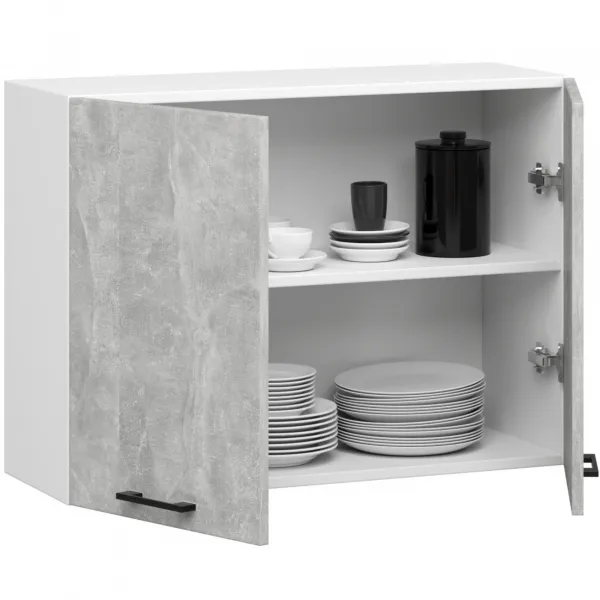 Ak furniture Kuchynská závesná skrinka Olivie W I 80 cm biela/betón