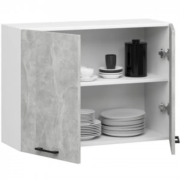 Ak furniture Kuchynská závesná skrinka Olivie W I 80 cm biela/betón