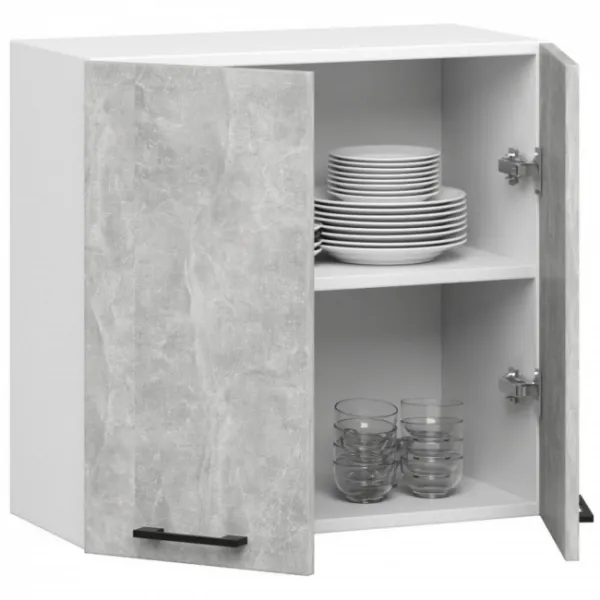 Ak furniture Kuchynská závesná skrinka Olivie W II 60 cm biela/betón