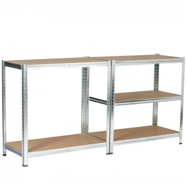 Kovový regál 90x30x180 cm strieborný