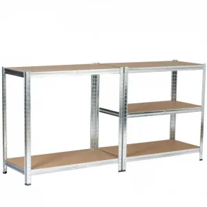 Kovový regál 90x30x180 cm strieborný