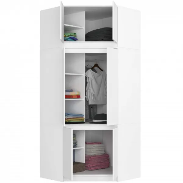Ak furniture Nástavec na rohovou šatní skříň CLP 100 cm bílý