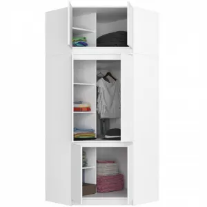 Ak furniture Nástavec na rohovou šatní skříň CLP 100 cm bílý