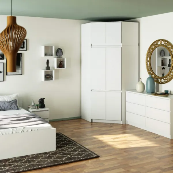 Ak furniture Nástavec na rohovou šatní skříň CLP 100 cm bílý