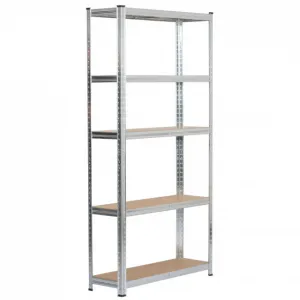 Kovový regál 90x30x180 cm strieborný
