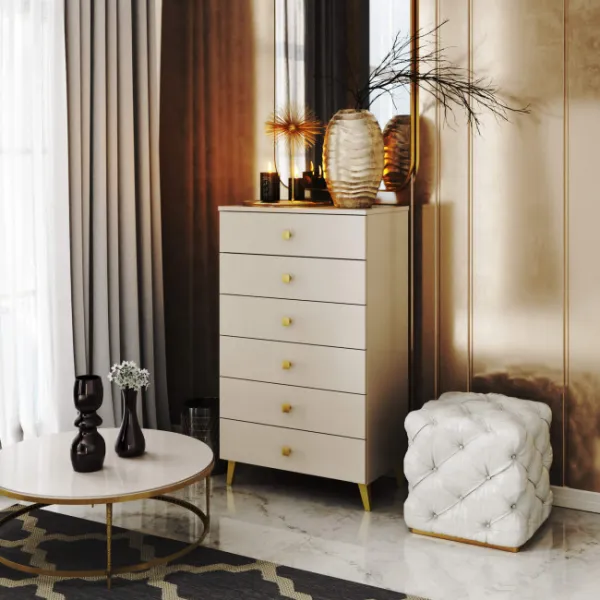 Ak furniture Komoda MOBI K-06 kašmír/zlatá