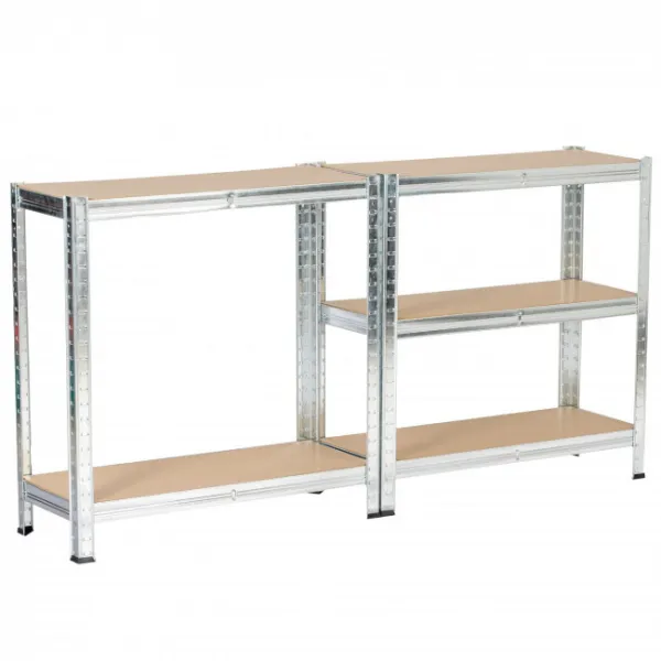 Set 2 kovových regálov 70x30x154 cm strieborný
