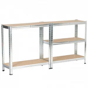 Set 2 kovových regálov 70x30x154 cm strieborný