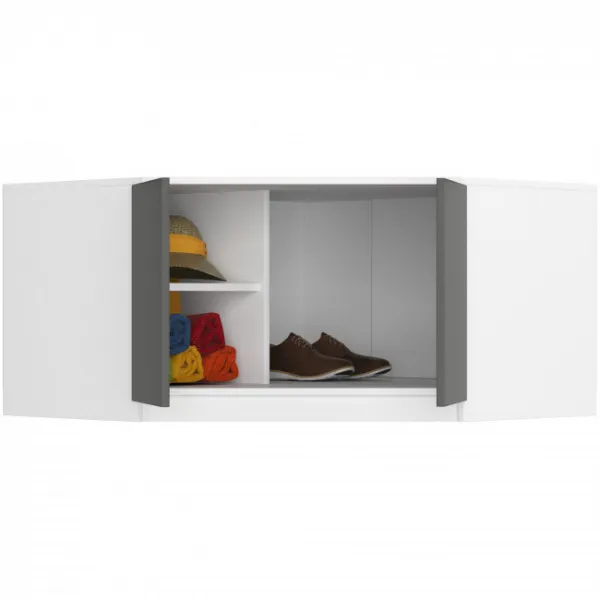 Ak furniture Nástavec na rohovou šatní skříň CLP 100 cm bílý/grafitově šedý