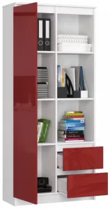 Ak furniture Skriňa Rexa 80 cm biela/červená