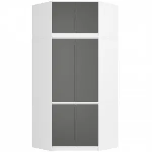 Ak furniture Nástavec na rohovou šatní skříň CLP 100 cm bílý/grafitově šedý
