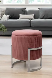 Ak furniture Taburet PURTO růžový
